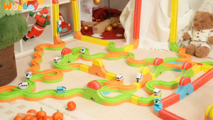 NIKO Electric Magnetic Track Train Toys Set Magnetic Building Block Train 3D Racing Track Set For Kids Boys Girls Birthday Gifts