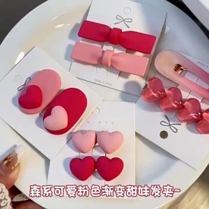 SEAN 2PCS/Set Pink Matte Mini Hairclip Side Bangs Clip Style Hairpins Girl Fashion Hair Accessories
