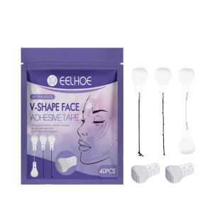 Eelhoe เทปกาวสำหรับใบหน้ารูปตัววีมองไม่เห็นโปร่งใสหน้าเรียวริ้วรอยบนใบหน้าผิวหย่อนคล้อยยกกระชับและติดต่อต้านซ่อมแซมริ้วรอยดูแลผิวคางสองชั้น40ชิ้น