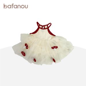 BAFANOU | Princess Style Puffy Mesh Strap Dress