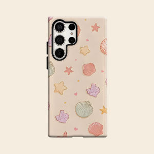 BILIBILI | Cute Pastel Seashell Star Luxury Fashion Full Lens Protective Case for Samsung Galaxy S26 S25 S24 A56 A36 Plus Ultra