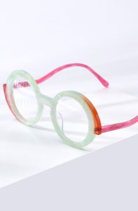 HEPIDEM Acetate Glasses Frame Women Oversize Big Frames Round Eyeglasses Female Fashion Famous Brand Designer Cateye Spectacles Optical Eyewear 9354