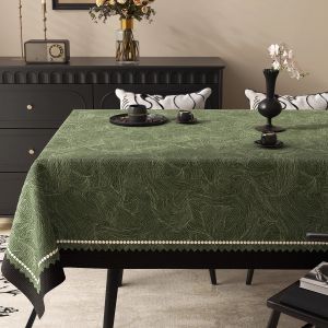 HOUGOUXIANG | Waterproof Oil-Resistant No-Wash Tablecloth Retro Luxury Green