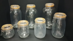 Large Round Fermenting Glass Storage Food Jar with Vacuum Air Tight Lid