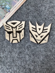 Autobot máy biến áp huy hiệu kim loại nhãn dán dạng bảng 3D Nhôm đề can theo yêu cầu xe