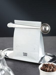 Stainless Steel Long Handle Coffee Spoon Sealed Clamp Bean Quantity Scoop Powder Sealing Clip Coffee Utensils Metal Material