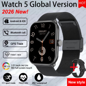 New Watch 5 Smartwatch Men Women AMOLED Screen Fitness Tracker Heart Rate ECG IP68 Waterproof GPS Track Sports Call Smart Watch