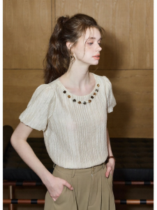 KUHNMARVIN | Áo Sơ Mi Tay Bồng Elegante từ Rayon Mềm Mại Mới Hè 2026