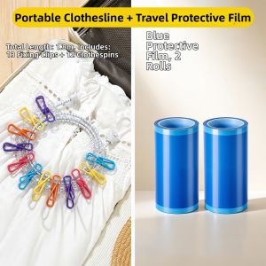 CHUSHE | Portable Travel Clothesline Outdoor Drying With Clips