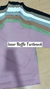 BeeUniq Kaos Inner Ruffle Turtleneck / Turtleneck Kriwil Lengan Panjang RIB