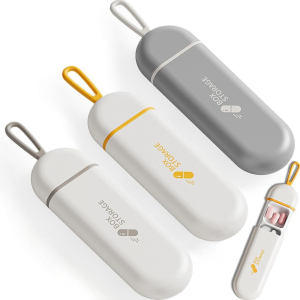 กล่องเก็บของขนาดเล็กแบบพกพา เหมาะสำหรับกล่องยา กล่องยาป้องกันความชื้นสำหรับการเดินทาง อาหารเสริมน้ำมันตับปลาและยา