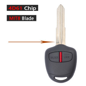 KEYECU 433.92MHz ID46 / 4D61 Chip Replacemt Remote Key Fob for Mitsubishi Triton Pajero Outlander ASX Lancer MIT11R / MIT8