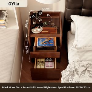 OYIla | Smart Retro Style Wooden Nightstand