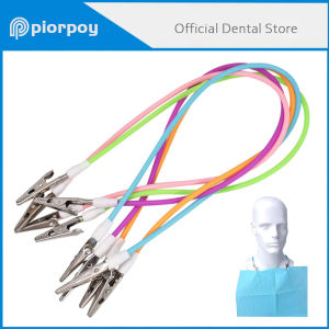 PIORPOY Dental Colourful Bib Clips 41cm Autoclavable Silicone Dental Patient Clip Scarf Clip Napkin Holder Dental Disposables