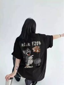 PAZHAOLANG | Plus Size Lazy Style Cartoon Print T-Shirt