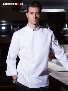 เสื้กครัวผู้ชายทำงานแขนชิ้นเดียว Dhomlay กางเกงผู้ชายกากฟันแขนยาวกาวอู่โรงแรมกระทำส่วนกลางหลังจากสวมใส่ผ้าลินินนวสิทธิ์โพลีเอสเตอร์กางเกงบุด้วยสไปรท์แบบครอบโอวิงคาวน์เตอร์ทีมแกรนเท่ต้นโพลีเทหรอนิตหรือไฟแตร