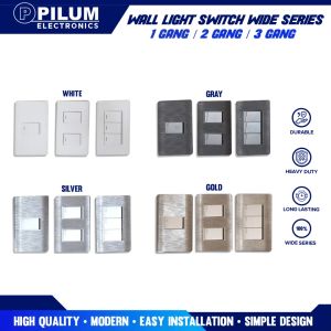Premium Wall Switches 123 Gang / Standard / Gray / Gold / Silver / Gold / Heavy Duty / Original By Pilum Electronics