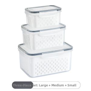  & Drain Fruit & Vegetable Container Food Grade Refrigerator