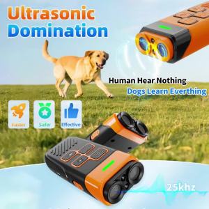K40 Ultrasonic Dog Repeller LED Dog Driver Rechargeable Dog Bark Deterrent Device Anti-Bark Dog Trainer for Outdoor Personal Use