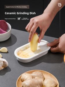 Manual Ceramic Garlic And Ginger Grinder Kitchen Tool for Grinding Spices And Herbs Child Food Puree Maker Stone Material