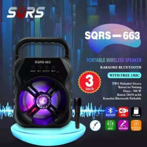 Salon viral SQRS-663 Speaker Bluetooth Karaoke SQRS833 Speaker Bluetooth + Mic karaoke