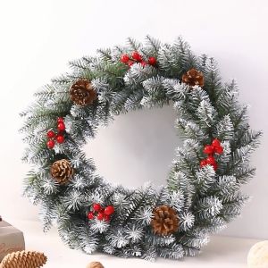 Christmas decorations Christmas garland pine needles dried flower pine ball DIY Christmas scene decoration props Christmas door knocker pendant