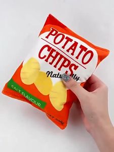 Dogs Toy Potato Chips Bag Shaped Dog Chew Toys Soft Plush Interactive Doggy Cats Plaything Pet Dog Cat