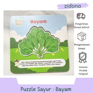 Puzzle Seri Sayur Bayam Rabbit & Turtle Bahan MDF