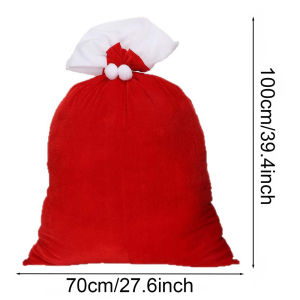 Velvet Santa Gift Bags with Drawstring Christmas Gift Presents Bags for Xmas Present Holiday Party Supplies