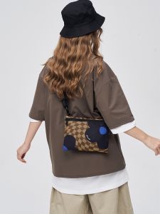 Freein Original Flower Printed Crossbody Bag Japanese Style Ins Style Mobile Phone Bag Envelope Package Chessboard Plaid Womens Small Shoulder Bag