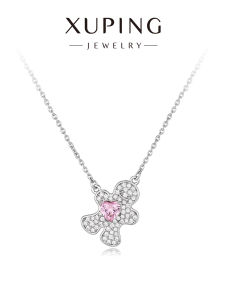 XUPING | Cute Heart Pink Necklace