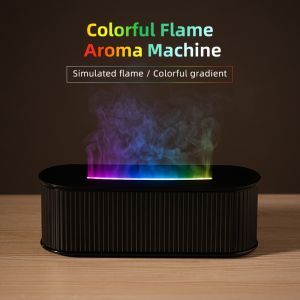 2025 New Simulated Flame Essential Oil Diffuser Three-level Timers Ideal For Decorating Home Halloween Create Atmosphere