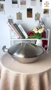 Nồi chảo xào sâu lòng 36cm 5 lớp kẹp đồng CKM393 – dẫn nhiệt nhanh xào nấu chuẩn nhà hàng bền đẹp inox 18/10 cao cấp.