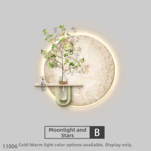 RUIBAHAO | Creamy Style Textured Glowing French Moon Wall Art
