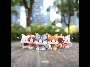 Pan Nie Mard Building Block Mekansm Cute Animal Cat Dog Pet Gift Brick Toy Blok Pembinaan Kucing