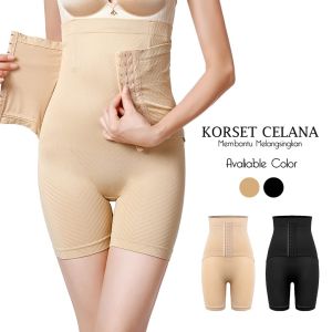 Korset Wanita Pelangsing Pinggang Tinggi 2 in 1 Pembentuk Pengangkat Pantat Bengkung