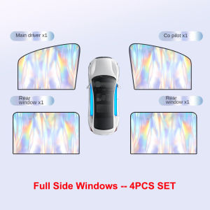 2025 Magnetic Car Sunshade UV Protection Curtain Sun Shield Cover Titanium Silver Opaque Car Sun Shades Summer Sun Protection