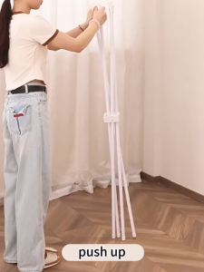 Jemuran Baju Lipat Towel Rack Gantungan Baju Portable Rak Baju Mobile Jemuran Handuk