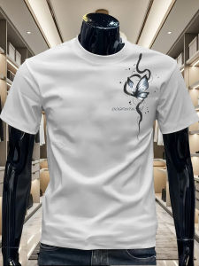 Áo Thun Tay Ngắn in Hình Bướm Cotton Phong Cách Mới Mùa Hè Đa Năng Cho Nam Và Nữ Thời Trang Thường Ngày Chống Bong Bóng