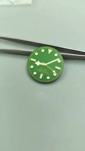 GRAMOCK 29mm Wine Red Vintage Green Sterile Watch Dial Hands Sets Luminous For NH34 NH35 Movement Mens Watch Accessories Parts