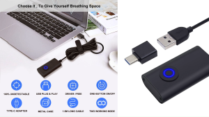 2 in 1 USB Type-C Mouse Jiggler Mouse Movement Simulator for Computer Awakening
