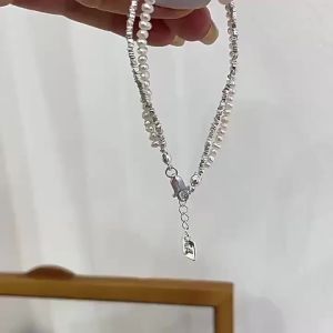 VENTFILLE Bạc 925 Vòng Tay Ngọc Trai Hai Lớp Dành Cho Nữ Thiết Kế Hạt Trang Sức Hàn Quốc Lãng Mạn Dễ Thương Dành Cho Bữa Tiệc
