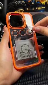 Camera Lens Glass Bracket Transparent Case For iPhone 17 15 16 14 13 11 12 Pro Max Phone cases Holder Protector Shockproof Cover