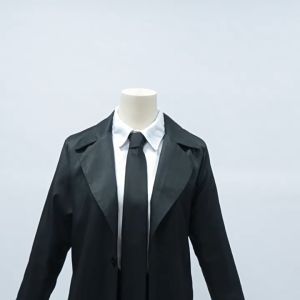 Ready Stock Selangor Local Warehouse Chainsaw Man Makima Cosplay Costume Full Set Black Trench Coat Suit Anime Outfit For Comic Con Halloween Party