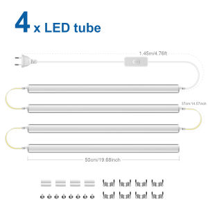 50cm T5 LED Tube Light AC85-265V 2835 SMD Eye Protection No Flicker Replace Fluorescent Light for Home Office Shop Hotel
