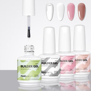 Nailpop 7-in-1 Builder Nail Gel Fast Building Gel Nail Polish Clear White Pink Nude 15ml Nail Tip Reinforcement and Extension