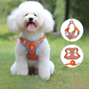 Pet Dog Harness With Leash Pet Adjustable Reflective Harness Vest Puppy Harness Vest for Dog Cat
