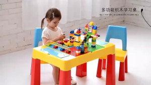 โต๊ะเรียนหนังสือเด็ก โต๊ะตัวต่อ พร้อมเก้าอี้ โต๊ะเด็กอนุบาล2in1 โต๊ะทำการบ้าน  โต๊ะตัวต่อเด็ก โต๊ะของเล่น เสริมพัฒนาการเด็ก