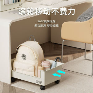 Office Desk underneath Storage Device with Wheel Drawer Small Workstation Dormitory Bookshelf Bag Rack Plastic Material