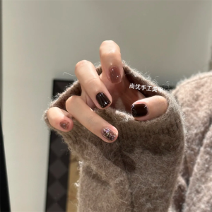 Handmade Nail Art Pure Color Autumn Winter Wearable False Nails White Enhancing Nail Tips Easy Application No UV Lamp Needed